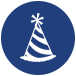 party hat icon for for minneapolis ssl social coordinator job opportunity